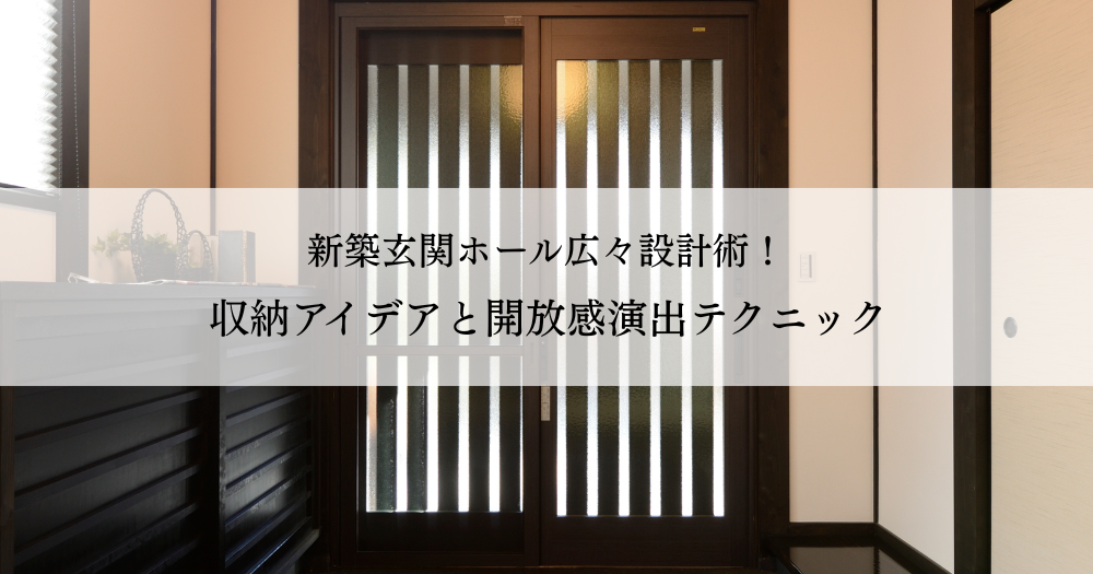 新築玄関ホール広々設計術!収納アイデアと開放感演出テクニック